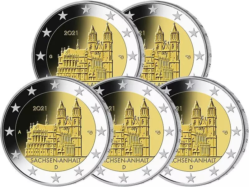 5 x 2 euros Allemagne Saxe-Anhalt Cathédrale de Magdebourg 2021