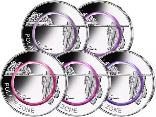 5 x 5 euros Allemagne Zone polaire 2021 Preuve