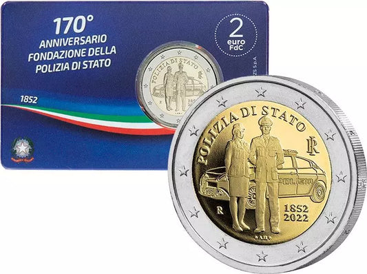 2 Euro Italie 170 Ans Polizia di Stato 2022 en Coincard