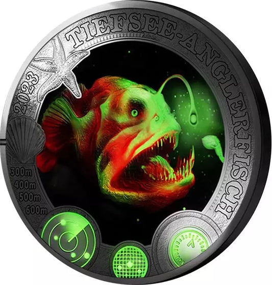 3 euros Autriche Luminous Marine Worlds - Poisson-lanterne des profondeurs 2023
