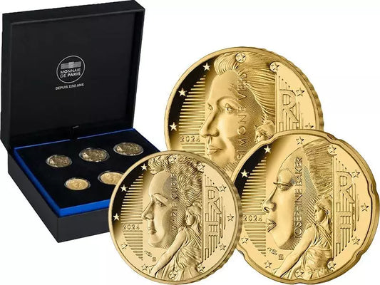 2 pièces françaises de 10, 20 et 50 centimes, nouveau motif 2023/2024, sous étui