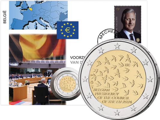 Lettre numismatique de 2 euros, Belgique, présidence du Conseil de l'UE 2024