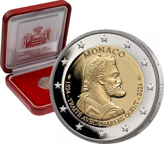 2 euros Monaco 500e anniversaire du traité avec Charles Quint, 2024