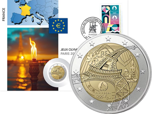 Lettre numismatique de 2 euros, France Jeux Olympiques et Paralympiques 2024