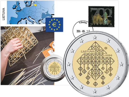 Pièce numismatique de 2 euros Lituanie Jardins de paille 2024