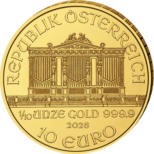 Pièce d'or de 1/10 once Autriche Philharmonie de Vienne 2026