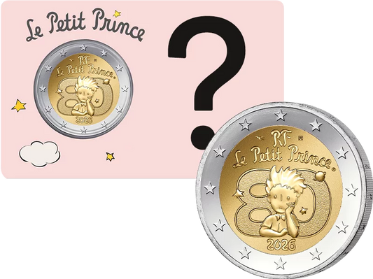 Pièce de 2 euros France 80 ans du Petit Prince 2026 dans la carte de notre choix