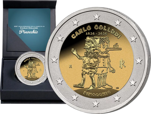 Italie 2 Euro 200ème Anniversaire Carlo Collodi - Pinocchio 2026 in Reverse Proof