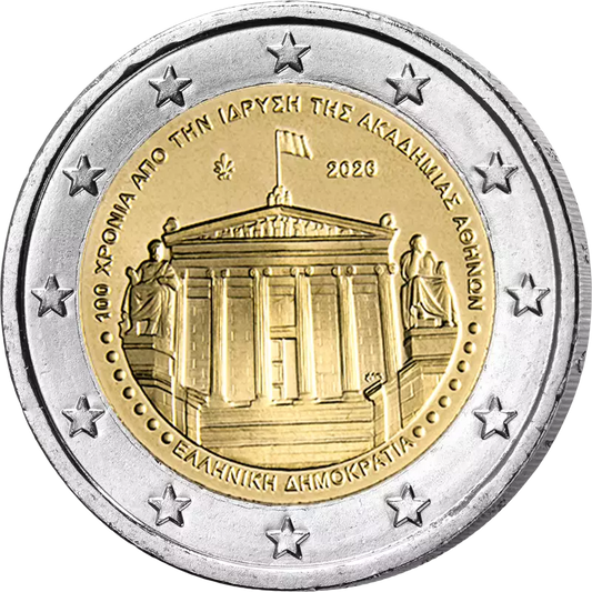 Carte de 2 euros Grèce 100 ans de l'Académie d'Athènes 2026