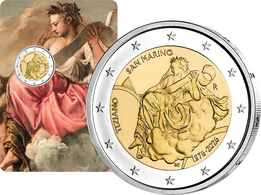 Pièce de 2 euros Saint-Marin, édition premier jour, 450e anniversaire de la mort du Titien, 2026