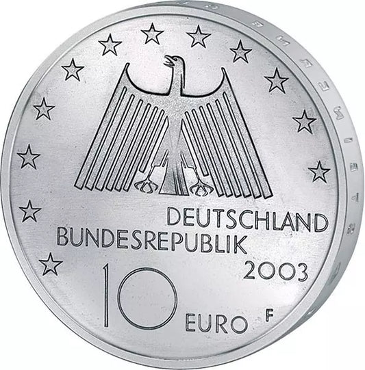 Plaque polie 10 euros BRD Paysage industriel de la Ruhr 2003 (F)