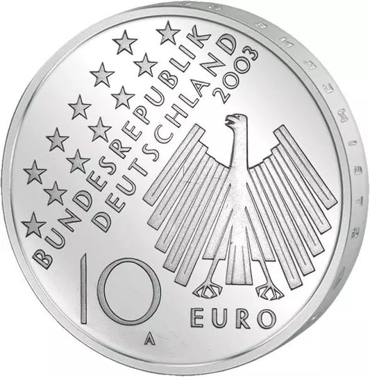 Pièce de 10 euros, République fédérale d'Allemagne, 50e anniversaire du soulèvement populaire du 17 juin 1953, 2003, état neuf