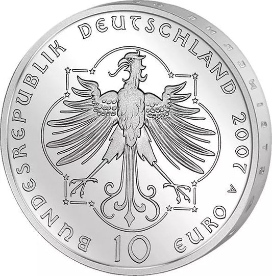 Pièce de 10 euros, République fédérale d'Allemagne, 800e anniversaire de la naissance d'Élisabeth de Thuringe, 2007, état neuf
