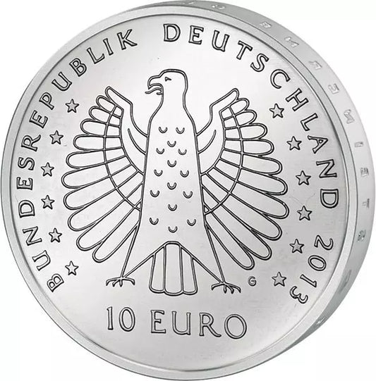 Pièce de 10 euros, République fédérale d'Allemagne, Heinrich Hertz, 125 ans de rayonnement électrique, 2013, état neuf