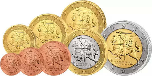Ensemble de pièces de monnaie lituaniennes en euros