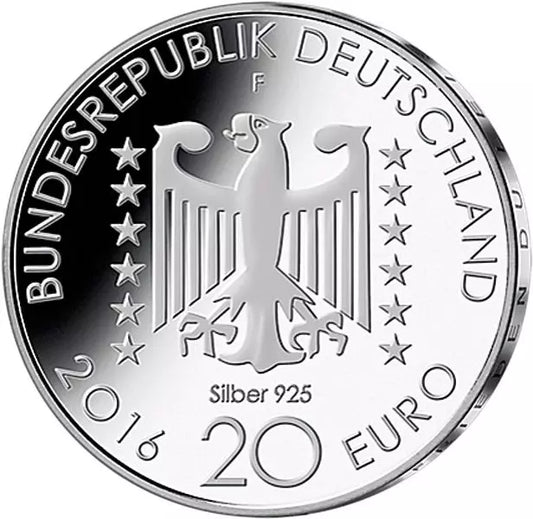 Pièce de 20 euros Allemagne 125e anniversaire Nelly Sachs 2016 Preuve