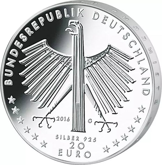 Pièce de 20 euros, Allemagne, 125e anniversaire, Otto Dix, 2016, état neuf