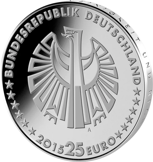 25 euros République fédérale d'Allemagne 25 ans d'unité allemande 2015 Preuve