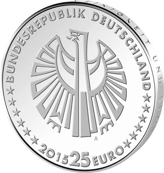 5 x 25 euros République fédérale d'Allemagne 25 ans d'unité allemande 2015 État neuf (A - J)