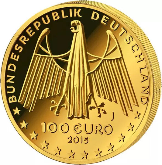 Pièce de 100 euros République fédérale d'Allemagne Patrimoine mondial de l'UNESCO Vallée du Haut-Rhin moyen 2015 État neuf