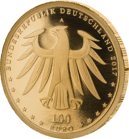 100 euros pour la République fédérale d'Allemagne, sites inscrits au patrimoine mondial de l'UNESCO : mémoriaux de Luther à Wittenberg et Eisleben, 2017