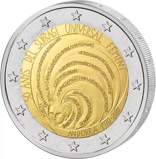 2 euros Andorre 50 ans du suffrage universel féminin 2020