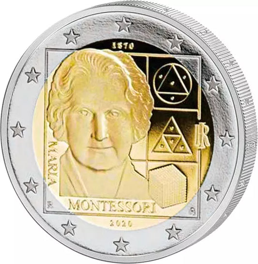 2 euros Italie 150e anniversaire de Maria Montessori 2020