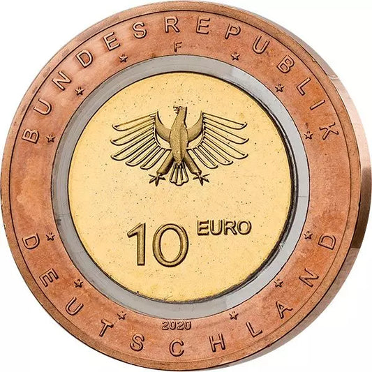 Pièce de 10 euros allemande, émise à partir de terres, plaquée or, 2020