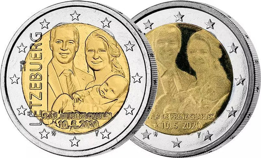 2 x 2 Euro Luxembourg Naissance du prince Charles 2020