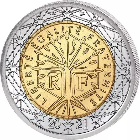 Pièce de 2 euros en circulation en France, 2021