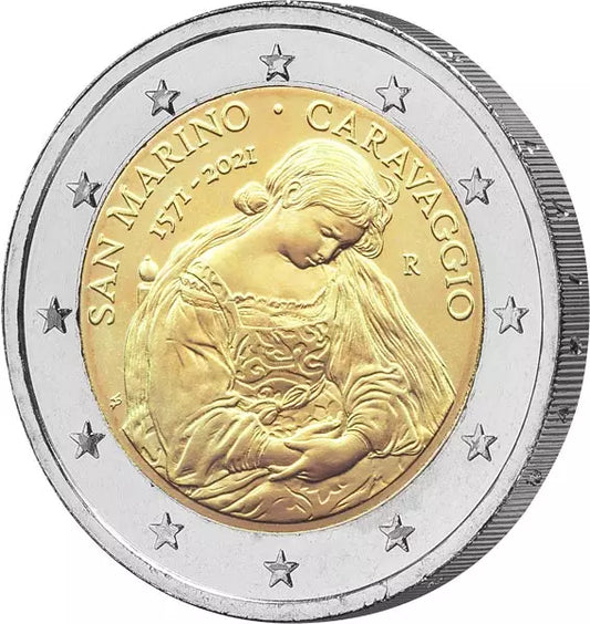 2 euros Saint-Marin 450e anniversaire de la naissance du Caravage 2021
