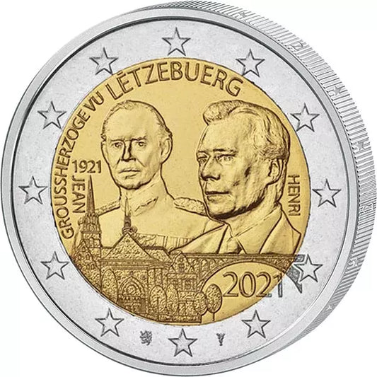 2 euros Luxembourg 100e anniversaire du Grand-Duc Jean 2021