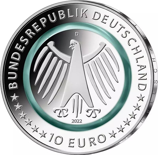 10 euros République fédérale d'Allemagne Au service de la société - Care 2022 Assiette polie