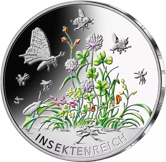 Pièce de 5 euros BRD Insectes du Pays des Merveilles - Royaume des Insectes 2022, état neuf