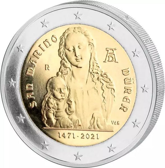 2 euros Saint-Marin 550e anniversaire de la naissance d'Albrecht Dürer 2021