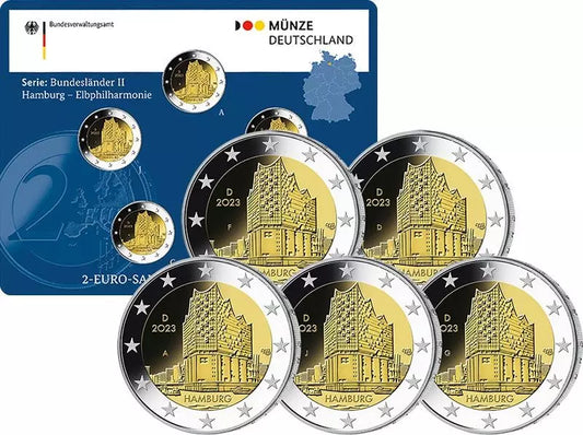 5 x 2 euros BRD Elbphilharmonie 2023