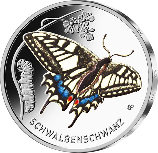 Pièce de 5 euros « Insectes du Pays des Merveilles d'Allemagne » - Machaon 2023, état neuf