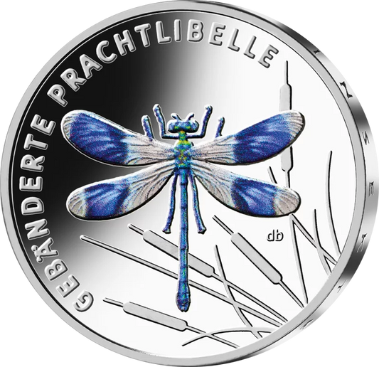Assiette polie Demoiselle à bandes 2023, 5 euros, Allemagne