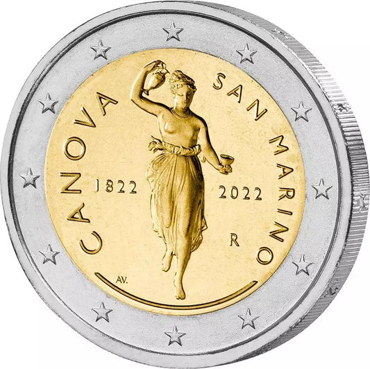 2 euros Saint-Marin 200e anniversaire de la mort d'Antonio Canova 2022