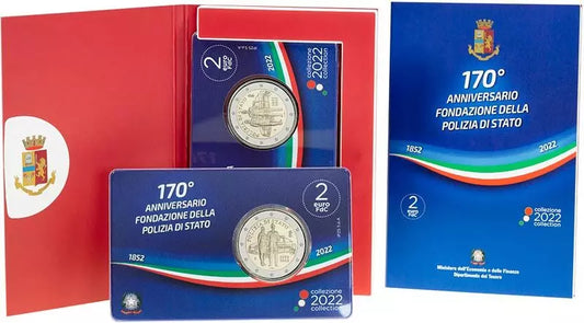 2 Euro Italie 170 Ans Polizia di Stato 2022 en Coincard