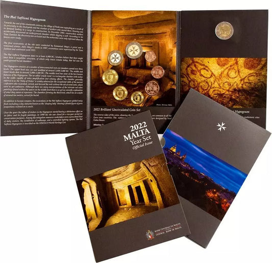 Coffret de pièces en euros Malte comprenant une pièce commémorative de 2 euros 2022