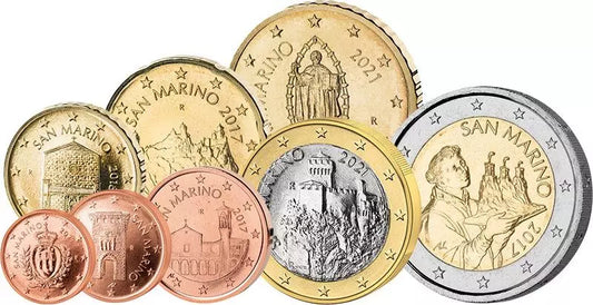 Ensemble de pièces de monnaie en euros de Saint-Marin