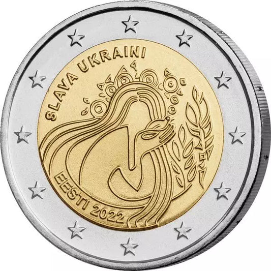 2 euros Estonie Ukraine et Paix - Slava Ukraini 2022