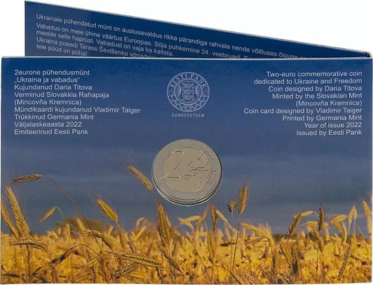 2 euros Estonie Ukraine et Liberté 2022