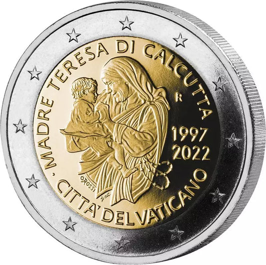 2 euros Vatican 25e anniversaire de la mort de Mère Teresa de Calcutta 2022