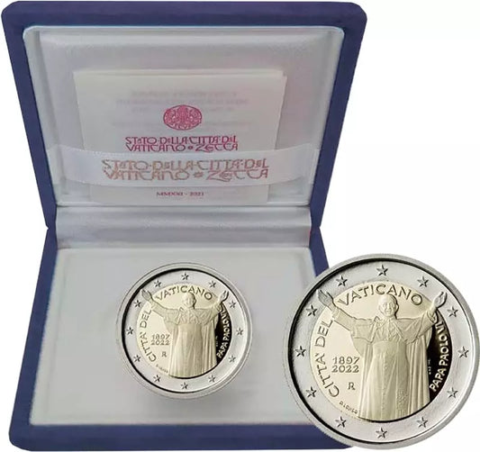 2 euros Vatican 125e anniversaire du pape Paul VI 2022