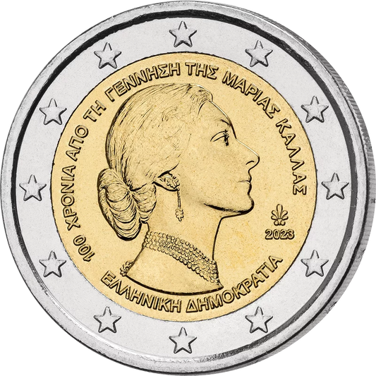 2 euros Grèce 100e anniversaire de Maria Callas 2023