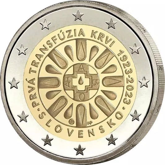 Slovaquie – 2 euros – 100 ans de la première transfusion sanguine en Slovaquie – 2023