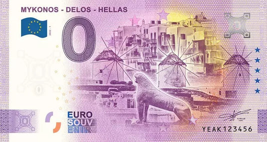 Billet de 0 euro Grèce Mykonos Délos 2022