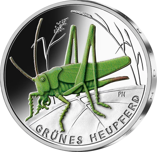 5 euros BRD Insectes du Pays des Merveilles : Sauterelle Verte 2024 État Neuf